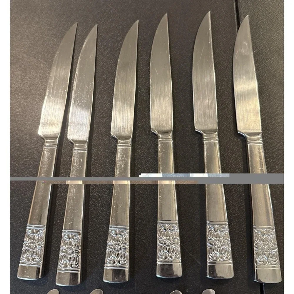 Reed Barton Harvest Bouquet Butter Serrated Knife Set Of ‎ 12 Flatware Stainless